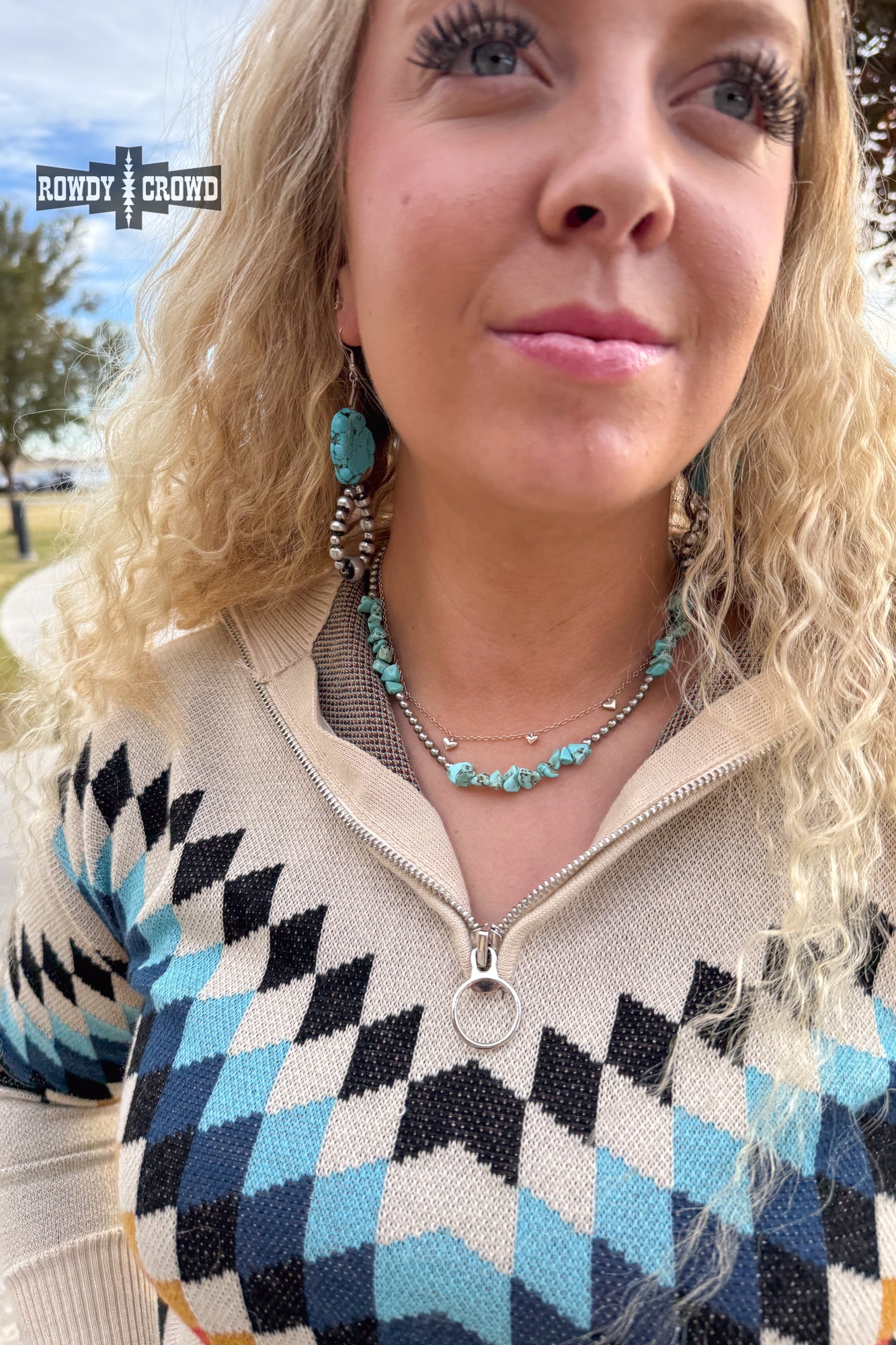 Rockin' With Turquoise Necklace Rowdy Crowd Clothing