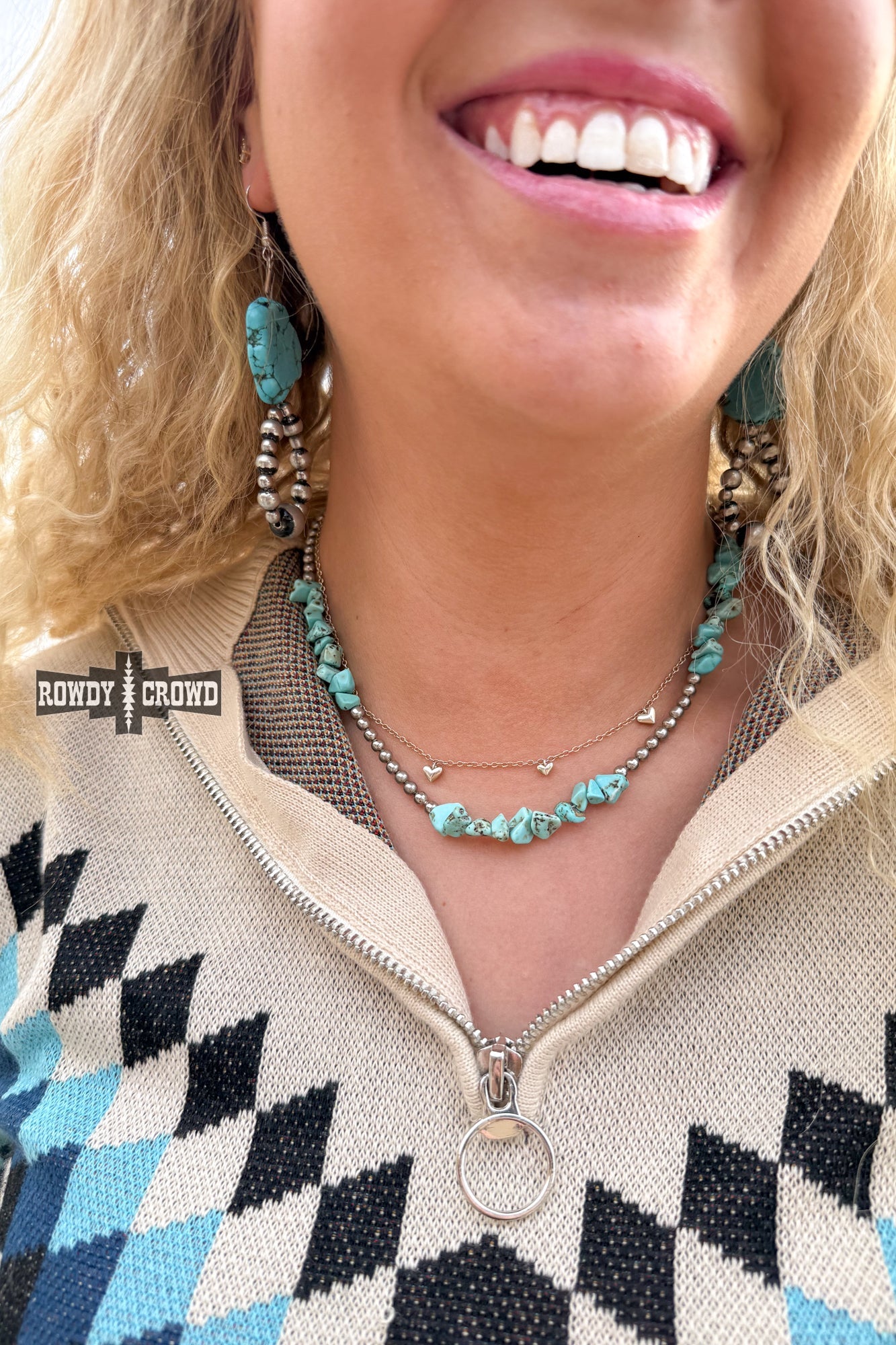 Rockin' With Turquoise Necklace Rowdy Crowd Clothing