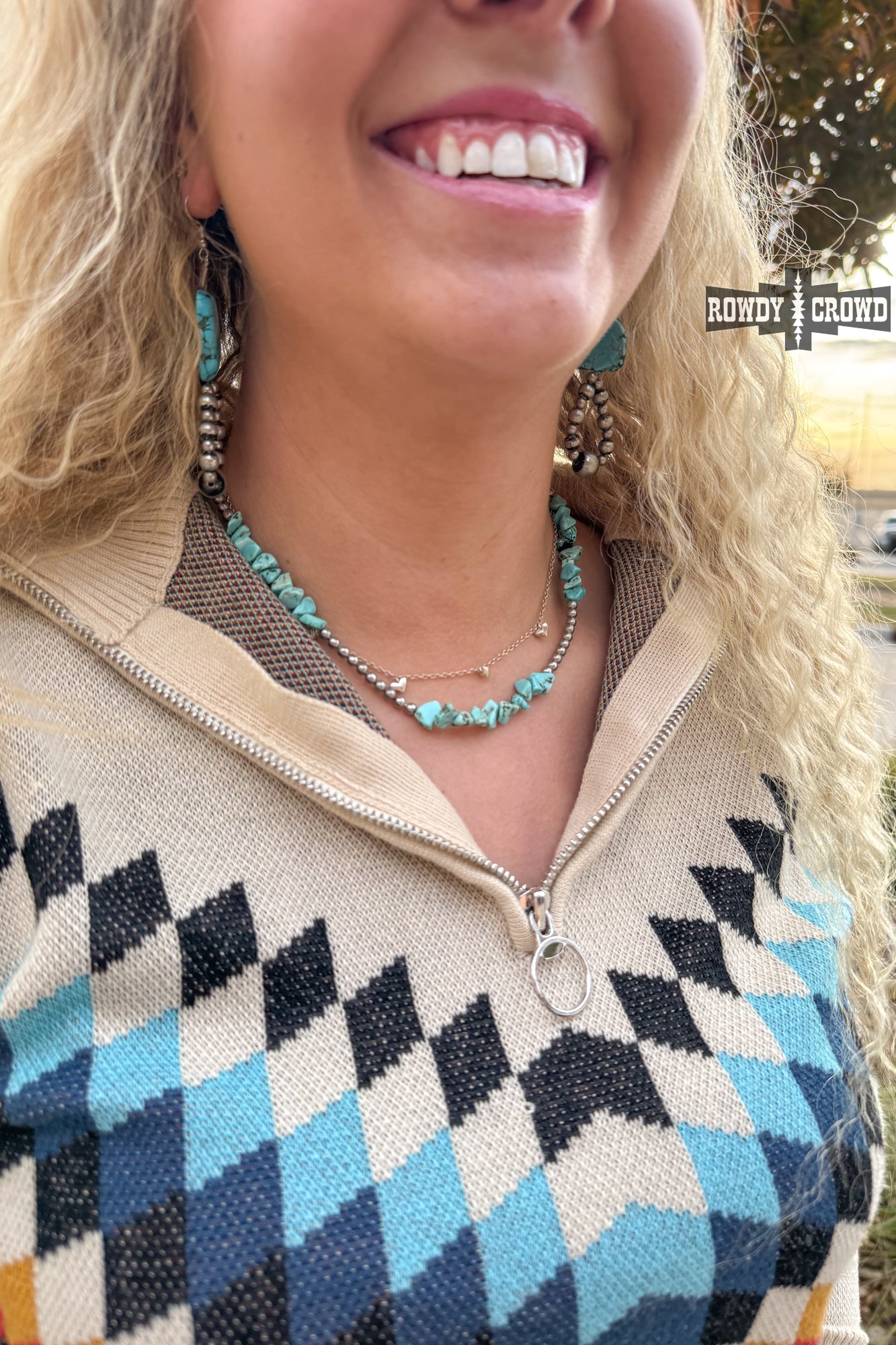 Rockin' With Turquoise Necklace Rowdy Crowd Clothing