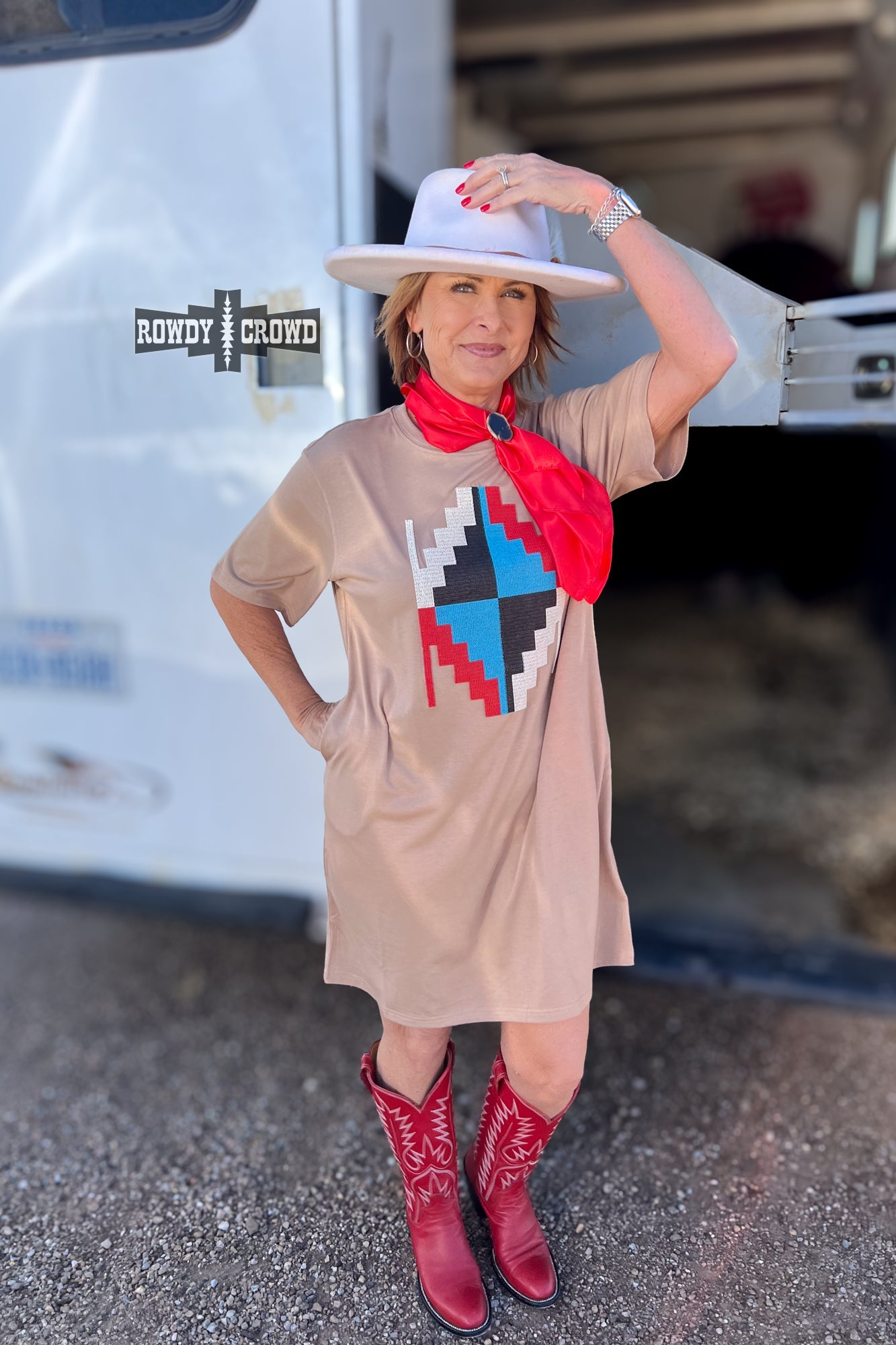 Alamosa Aztec Dress Rowdy Crowd Clothing