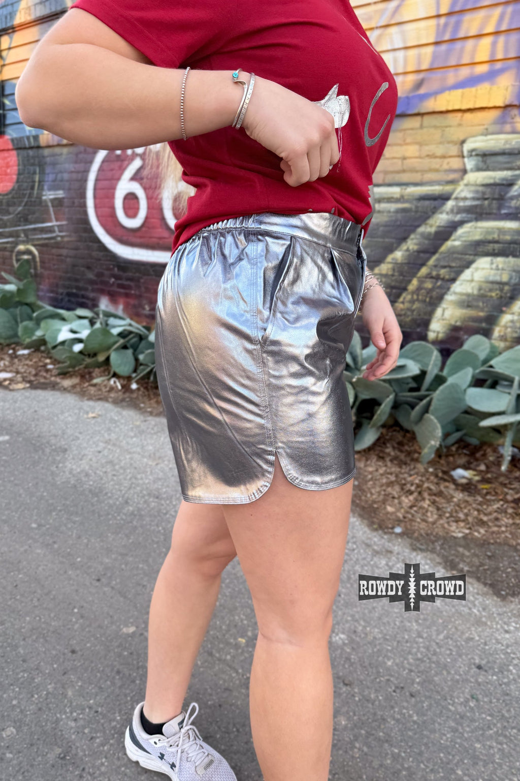Marfa Metallic Shorts Rowdy Crowd Clothing