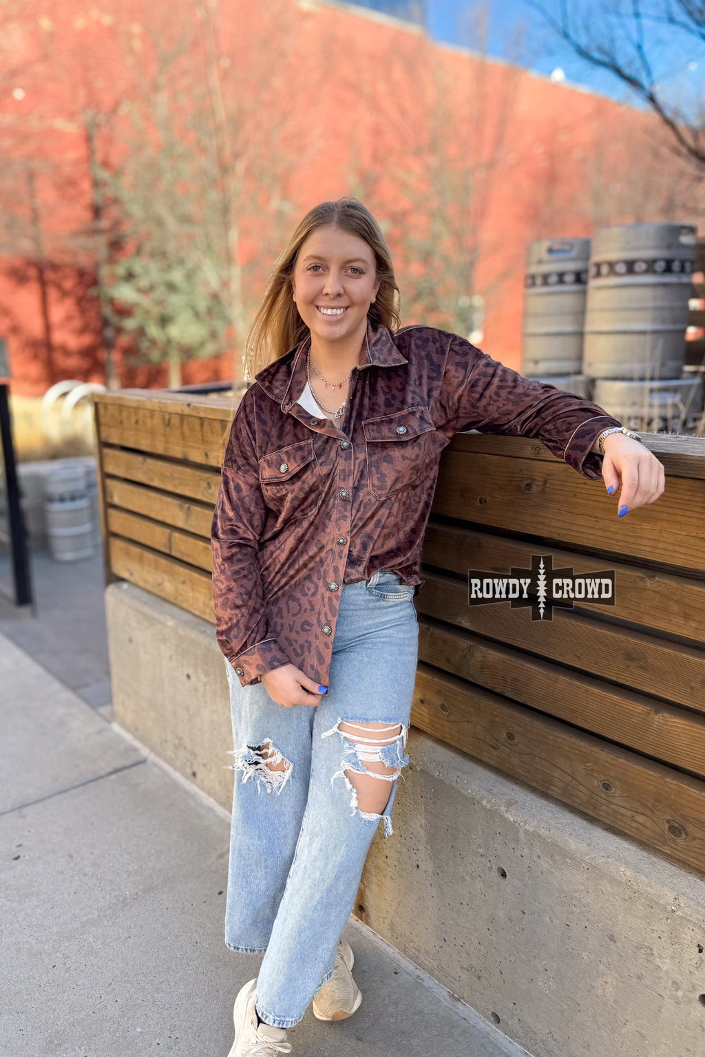 Leopard Lady Button Up Rowdy Crowd Clothing
