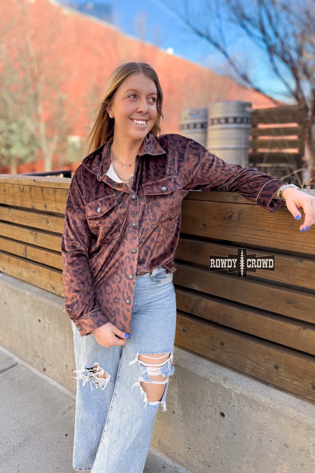Leopard Lady Button Up Rowdy Crowd Clothing