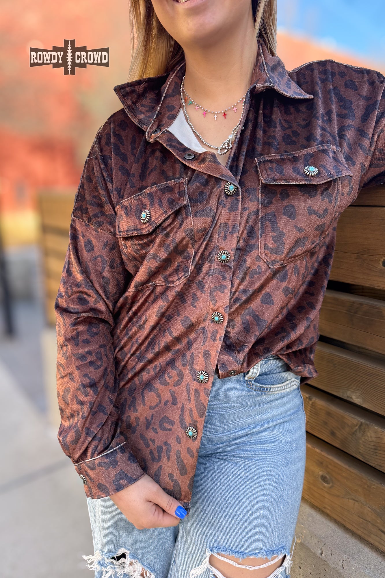 Leopard Lady Button Up Rowdy Crowd Clothing