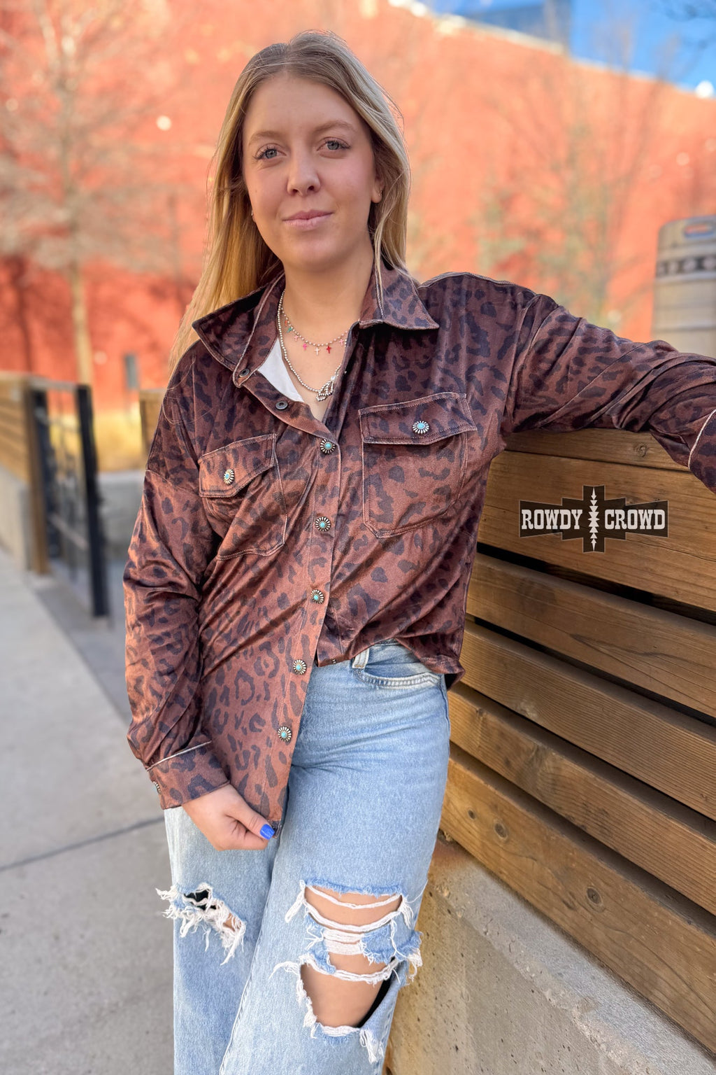 Leopard Lady Button Up Rowdy Crowd Clothing