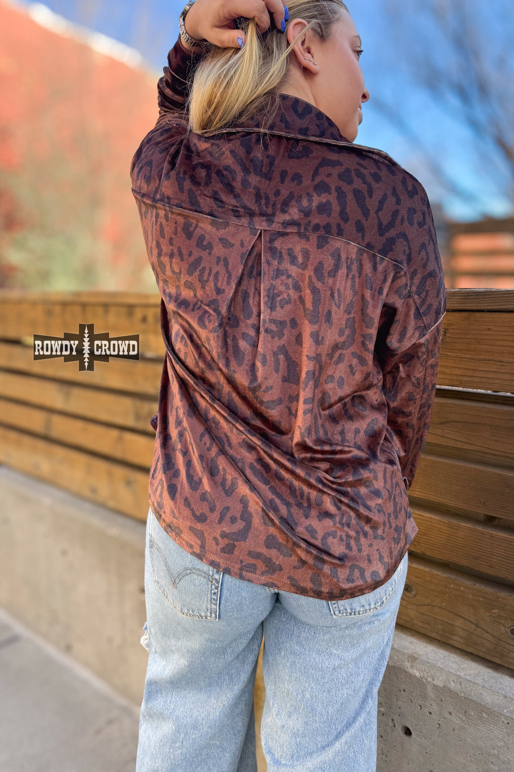 Leopard Lady Button Up Rowdy Crowd Clothing