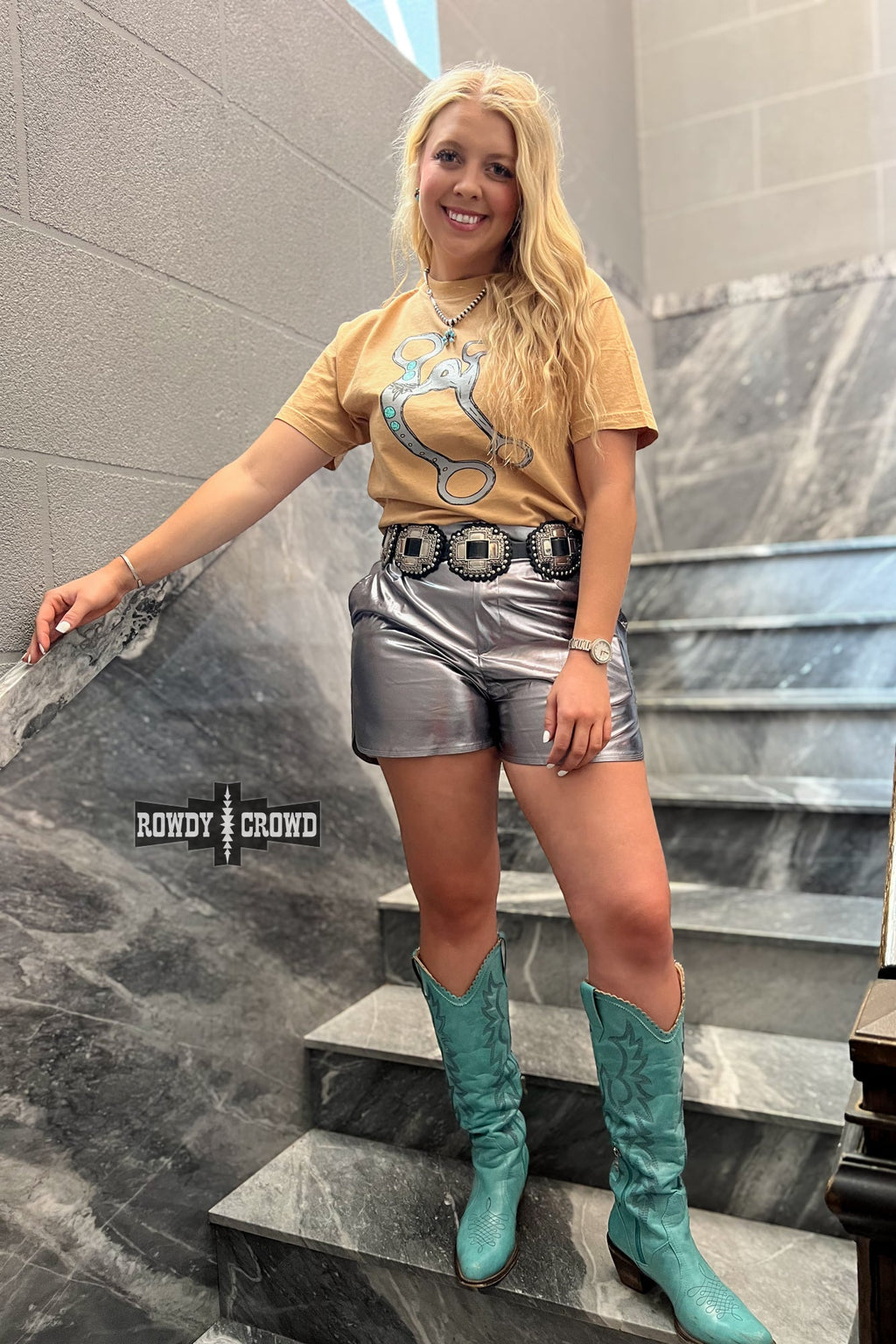 Marfa Metallic Shorts Rowdy Crowd Clothing