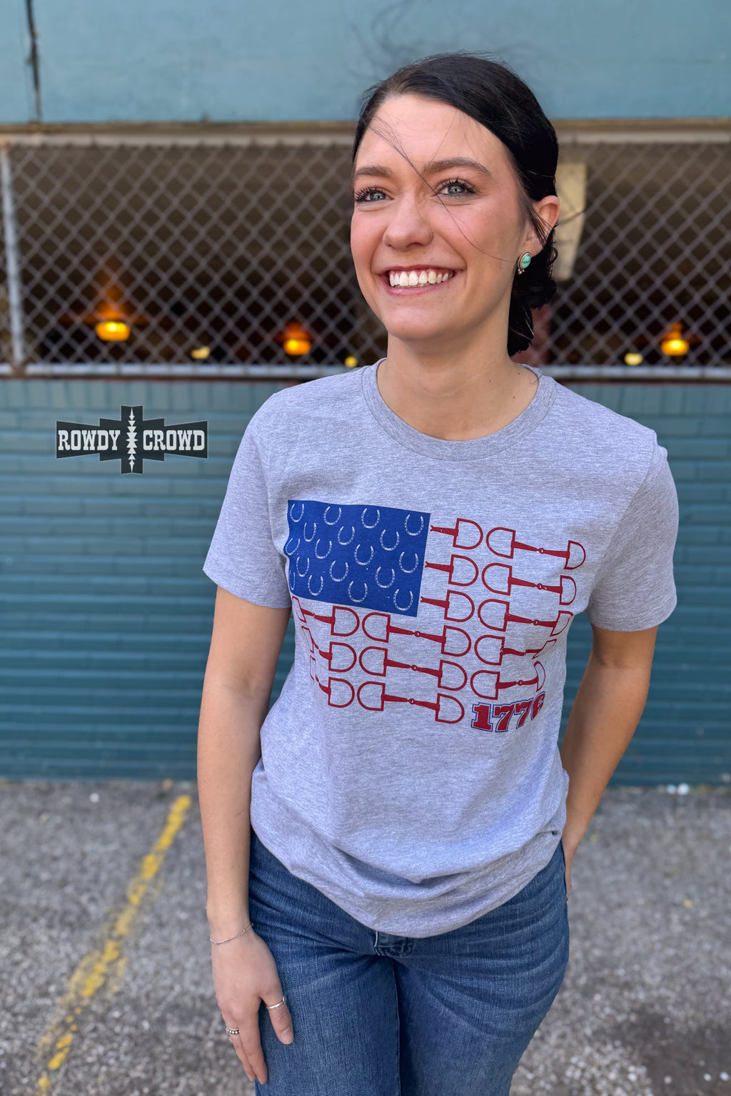 Bit of Freedom Tee- GRAY Rowdy Crowd Clothing