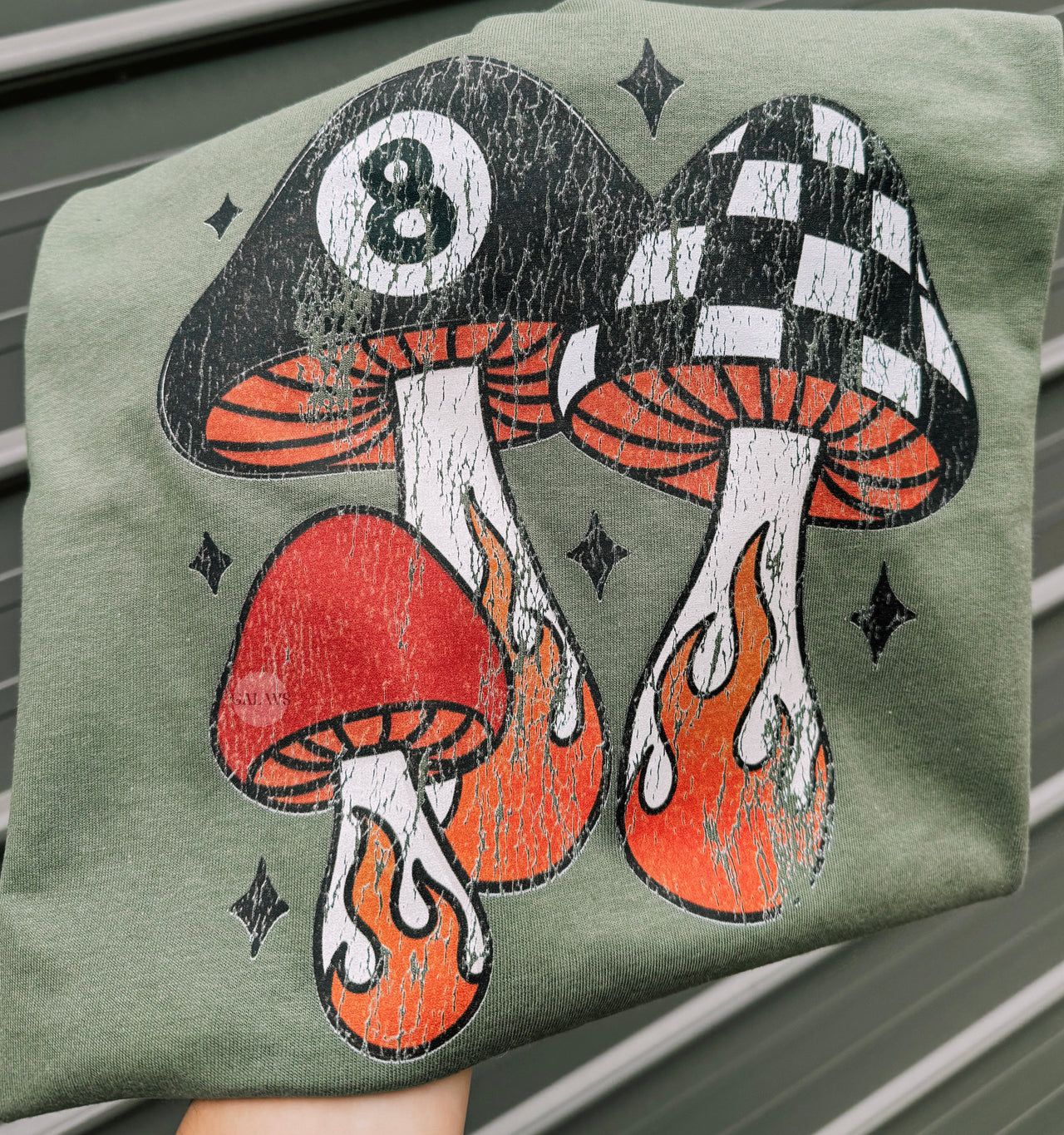 Checker Flame 8-Ball Graphic Tee