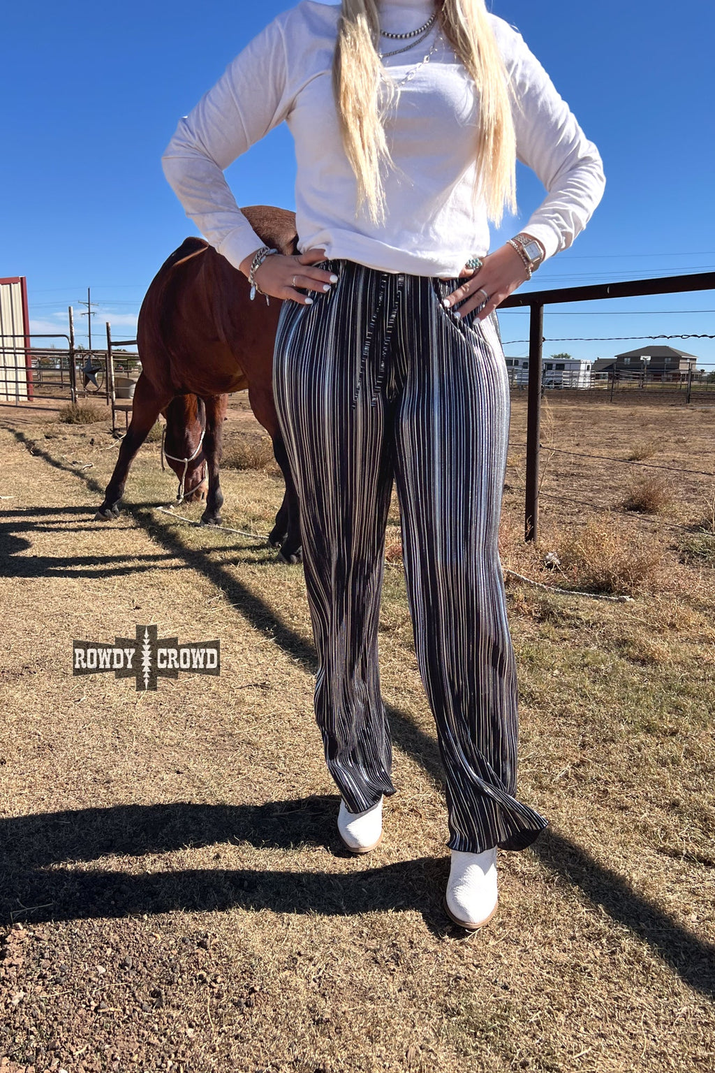 Ruffled Cup Pants Rowdy Crowd Clothing