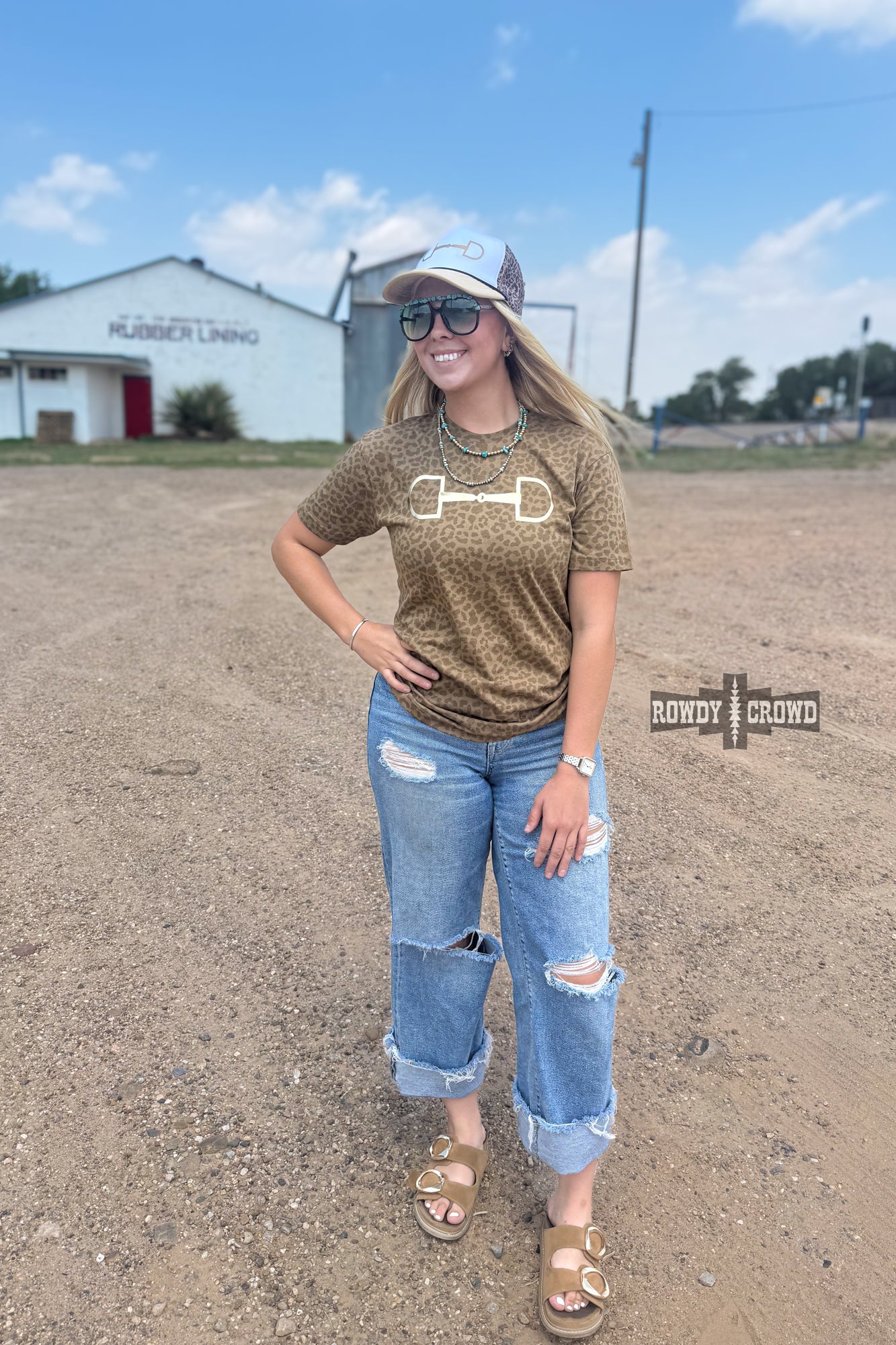 BROWN Leopard Bit Tee Rowdy Crowd Clothing