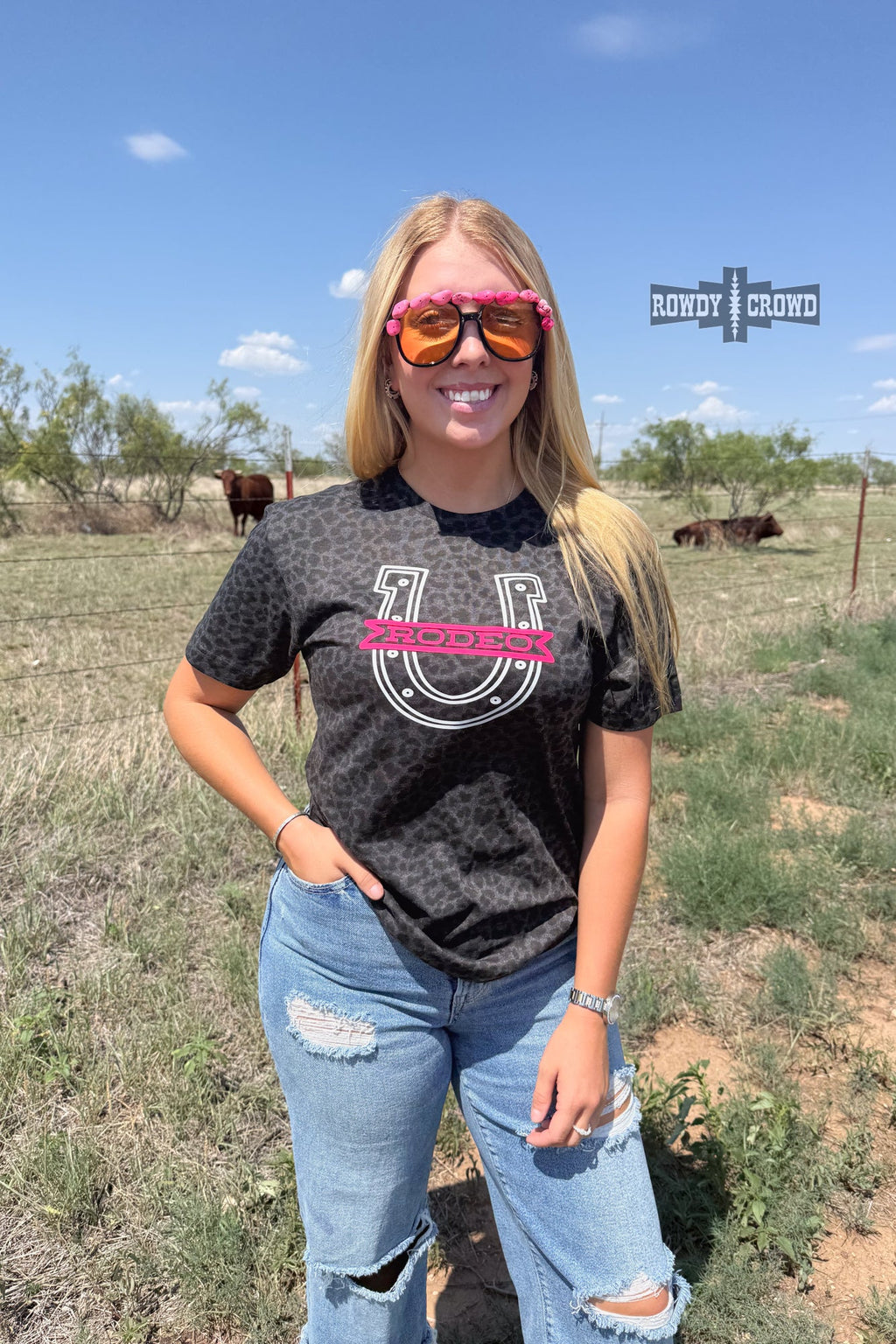 PINK Lucky Rodeo Tee Rowdy Crowd Clothing