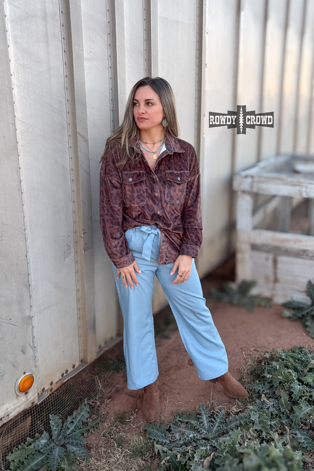 Leopard Lady Button Up Rowdy Crowd Clothing