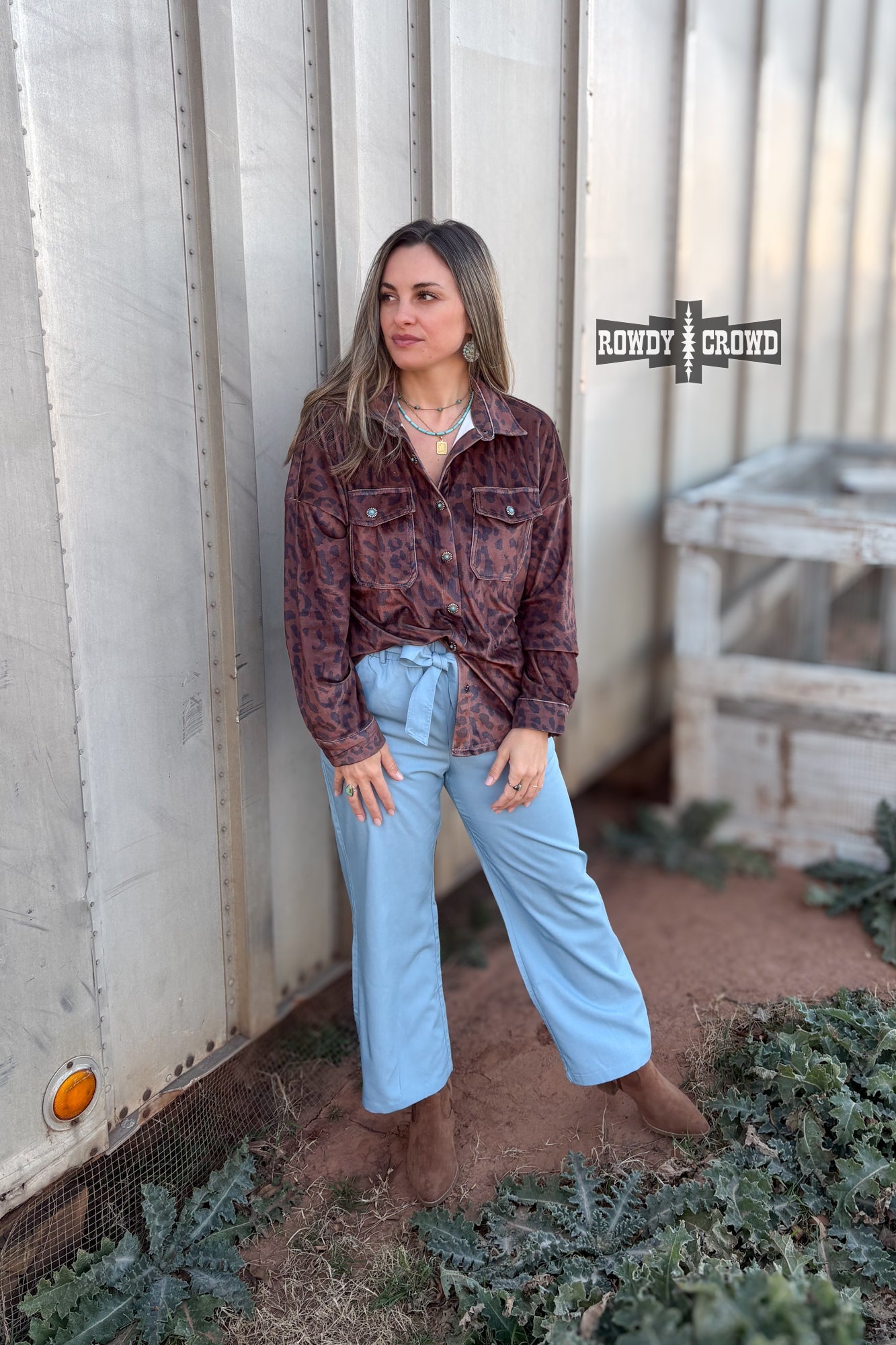 Leopard Lady Button Up Rowdy Crowd Clothing