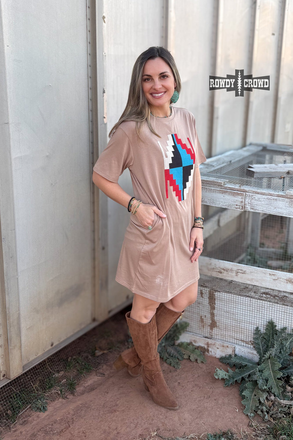 Alamosa Aztec Dress Rowdy Crowd Clothing