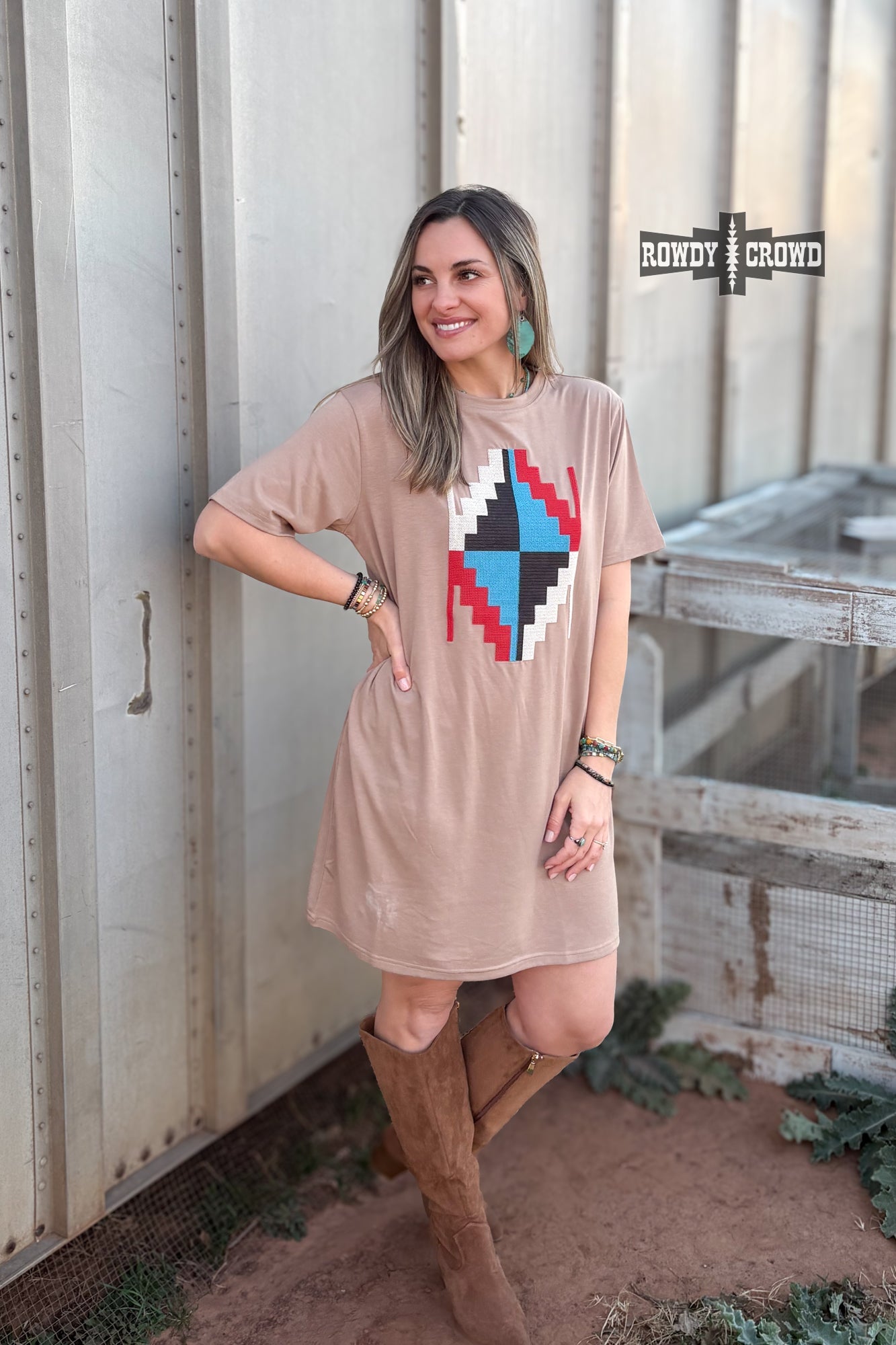 Alamosa Aztec Dress Rowdy Crowd Clothing