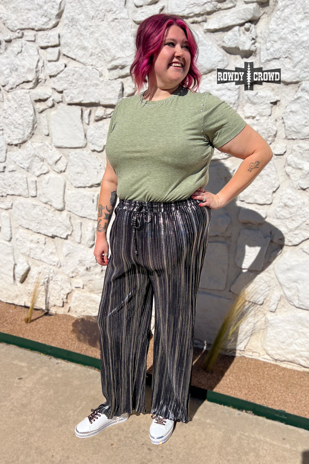 Ruffled Cup Pants Rowdy Crowd Clothing