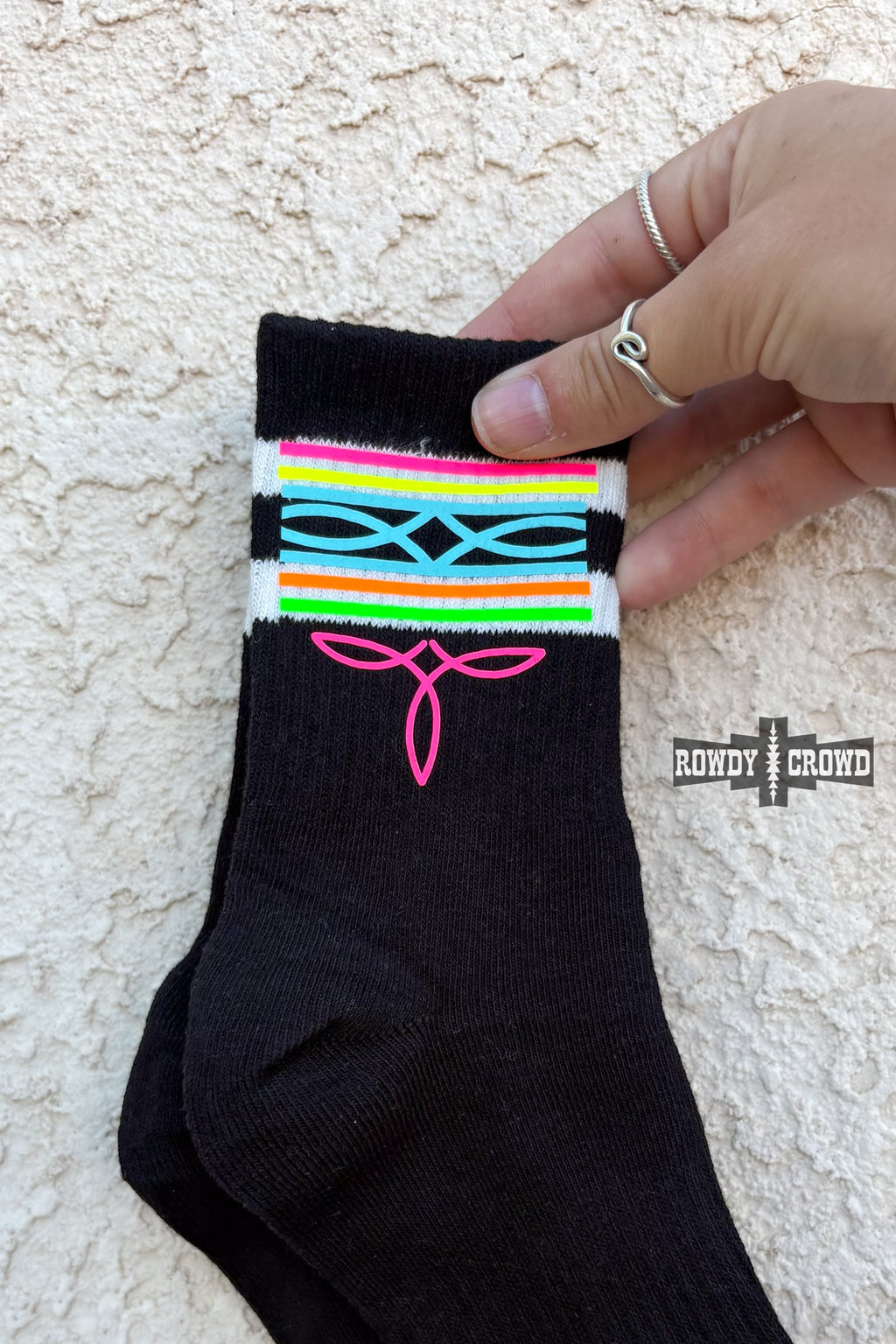 Neon Boot Stitch Socks Rowdy Crowd Clothing