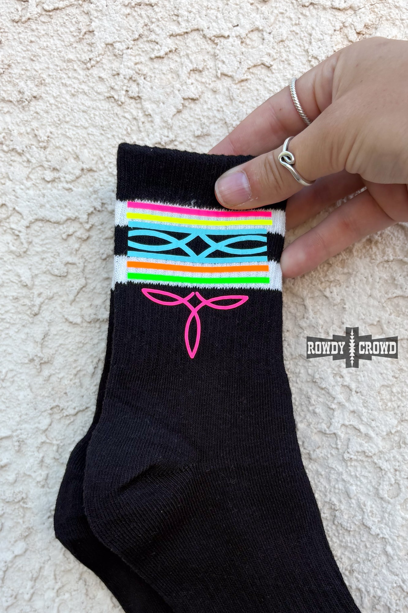 Neon Boot Stitch Socks Rowdy Crowd Clothing