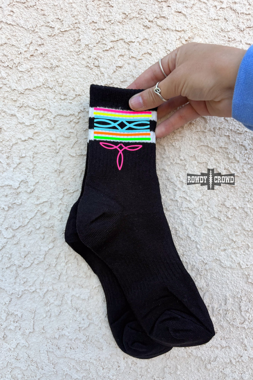 Neon Boot Stitch Socks Rowdy Crowd Clothing