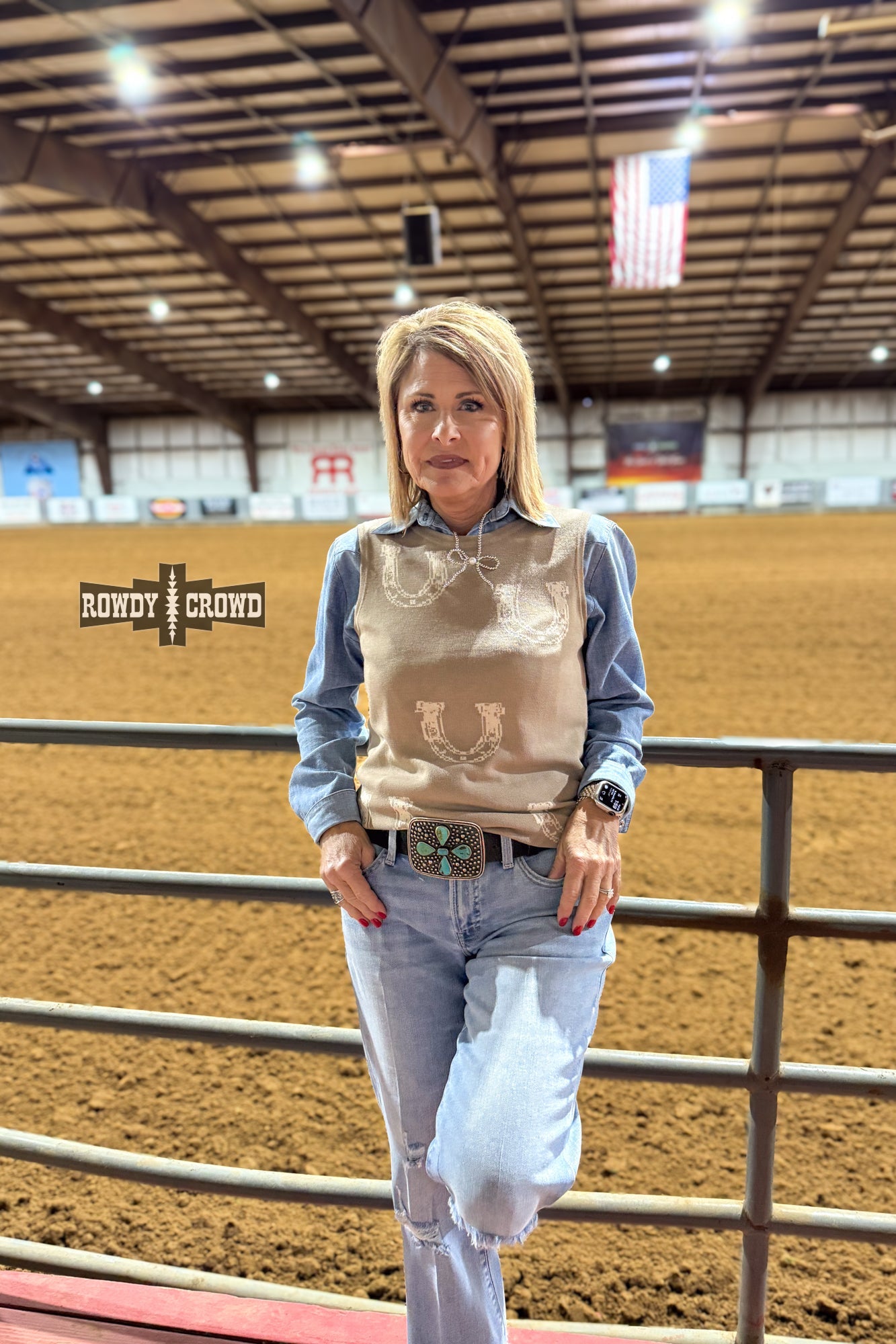 Horseshoe Honey Tank Rowdy Crowd Clothing