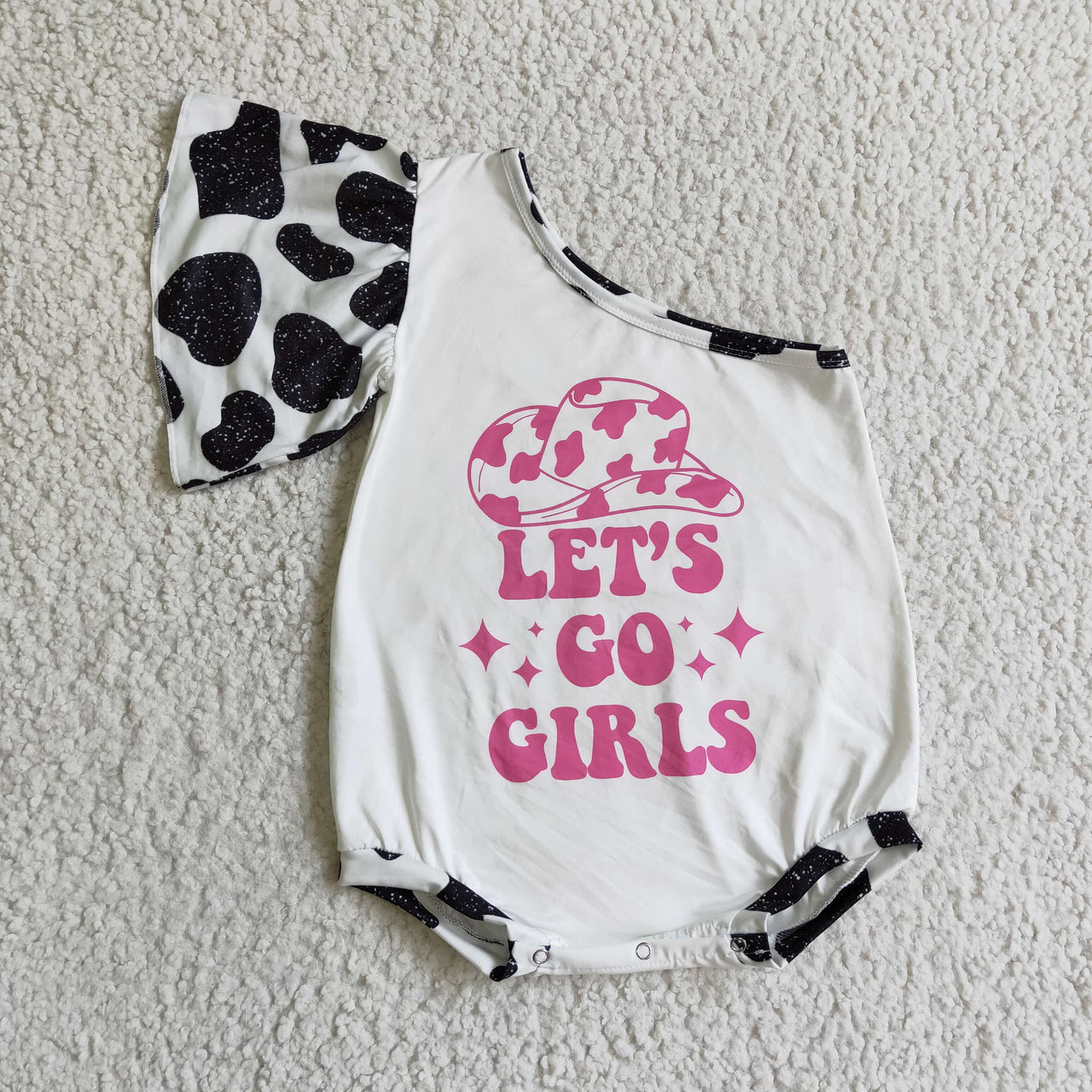 One Shoulder Western Kids Romper