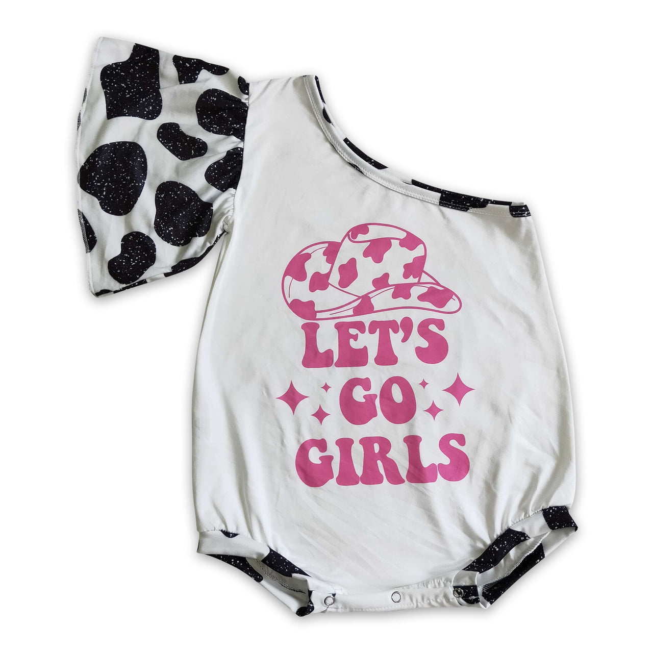 One Shoulder Western Kids Romper