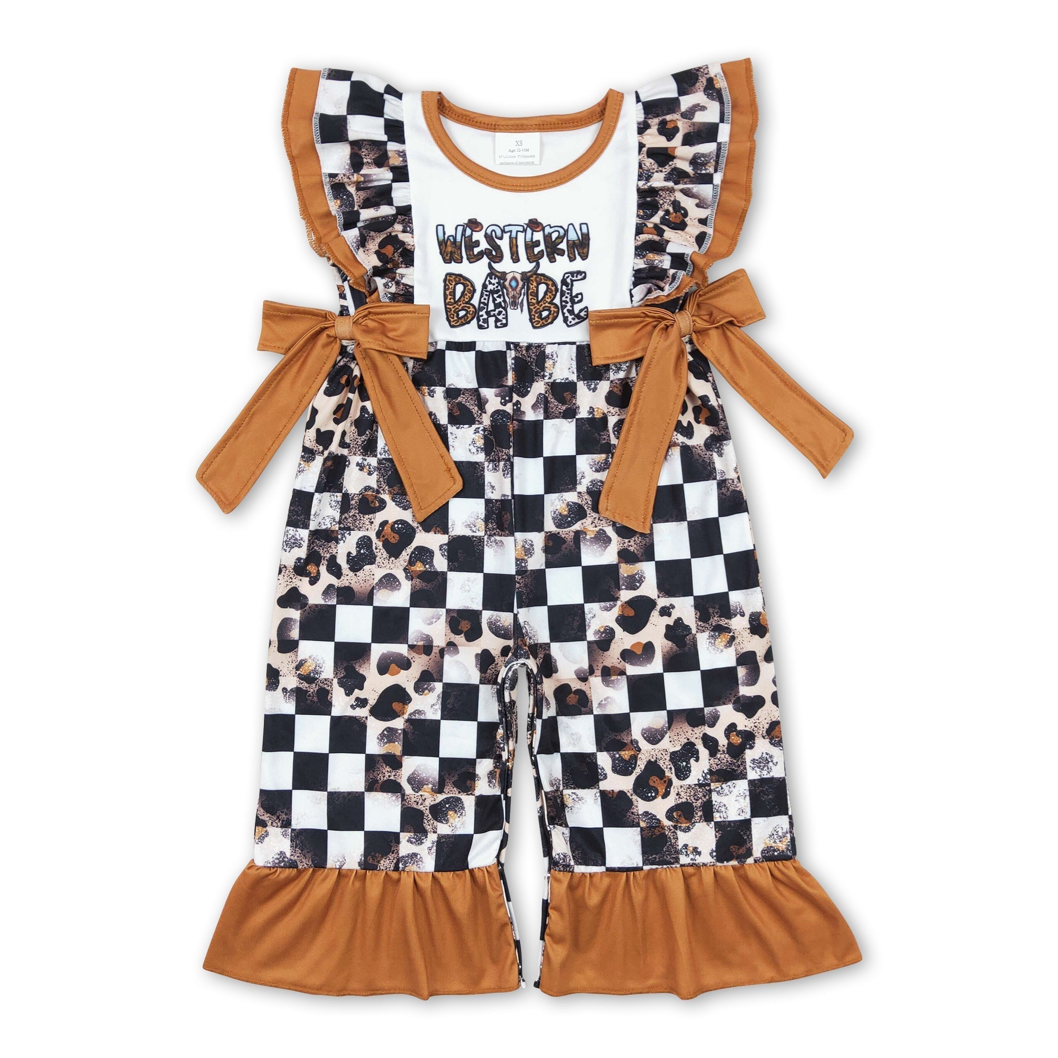 Leopard & Plaid Western Girls Romper