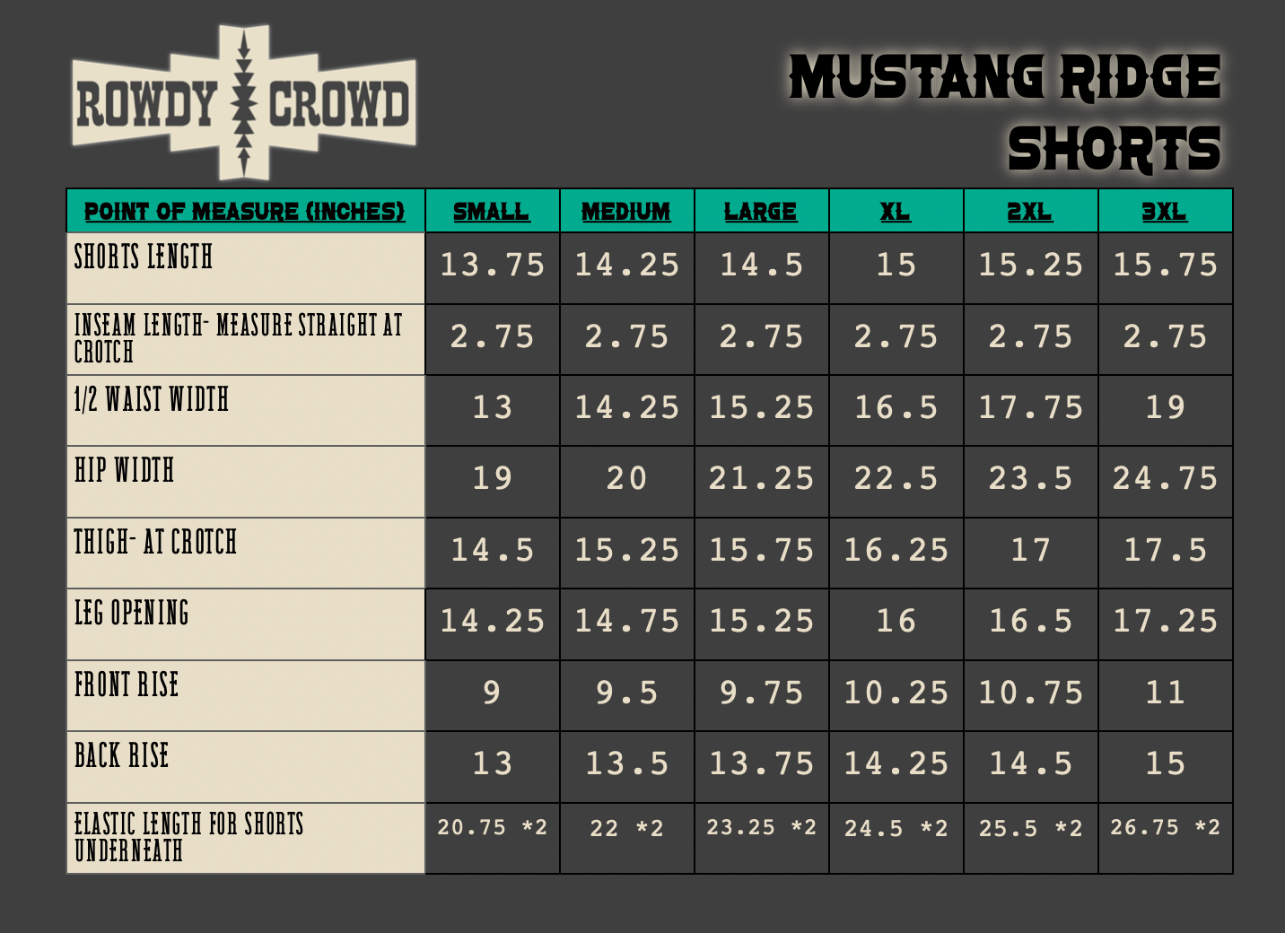 Mustang Ridge Shorts Rowdy Crowd Clothing