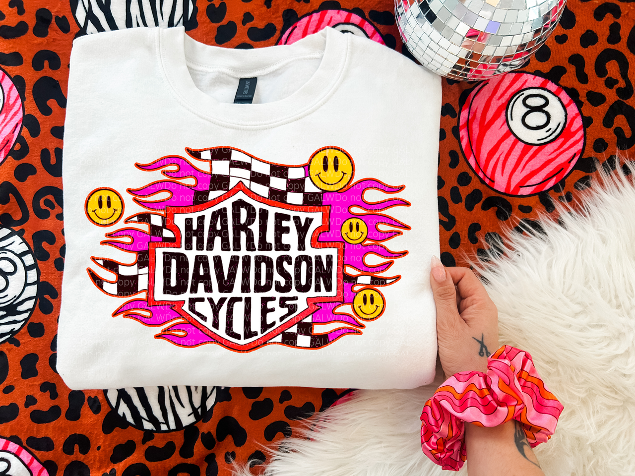 Hot Pink Checker Face Graphic Tee