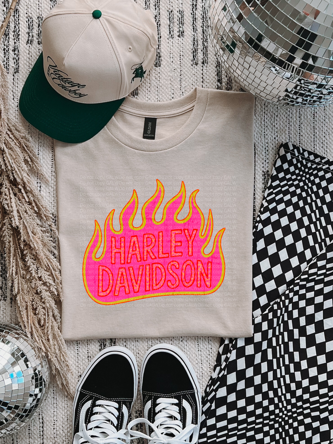 Hot Pink & Lime Flame Graphic Tee