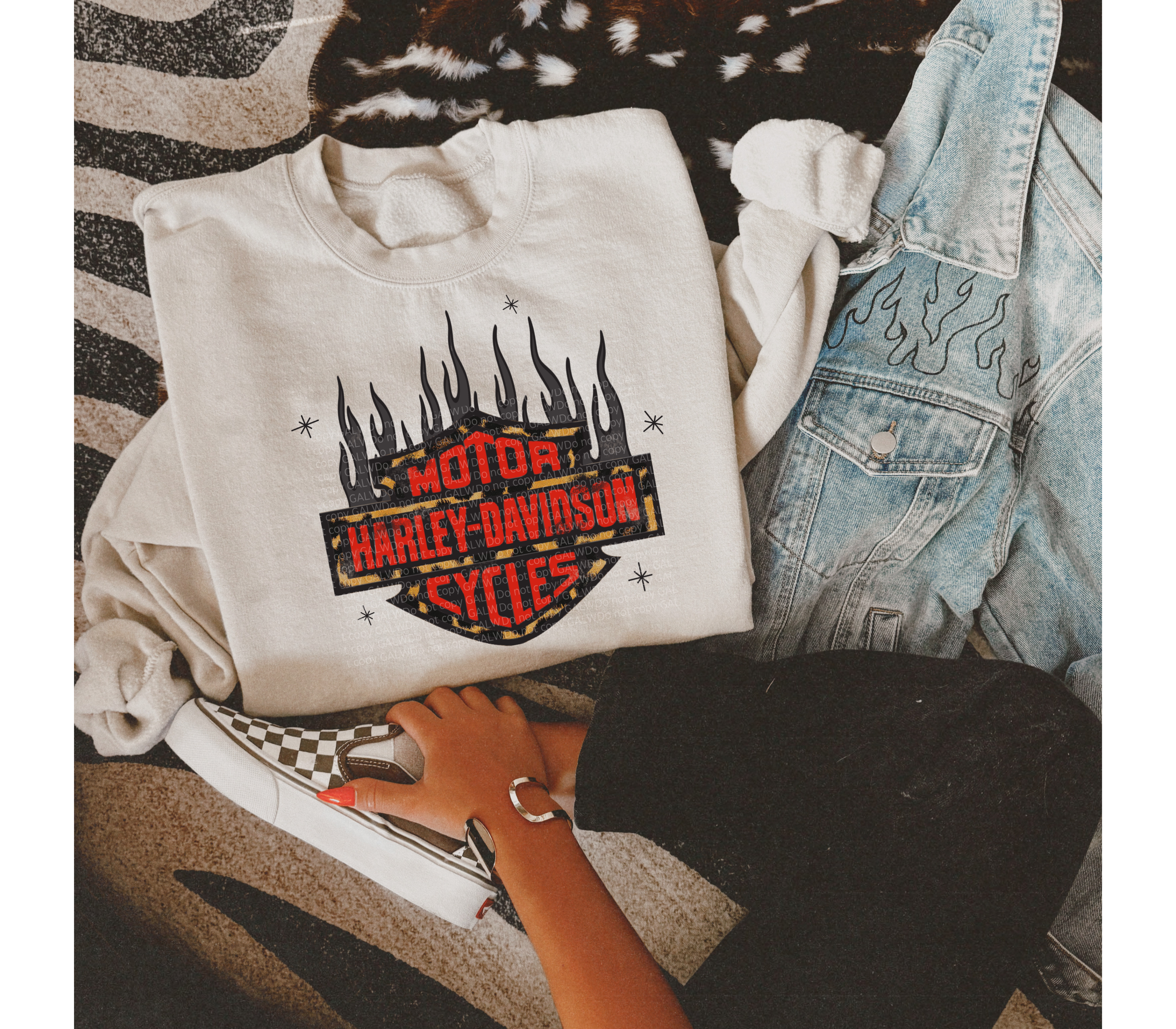 Leopard Flame Motorcycle Graphic Tee