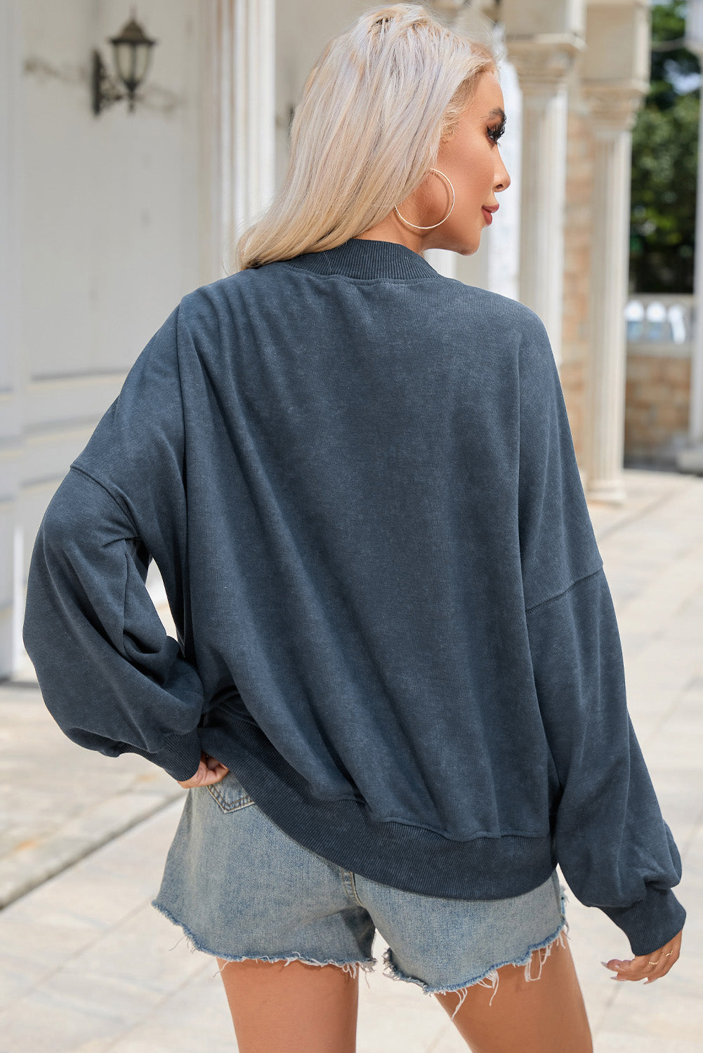 Brown Drop Shoulder Crew Neck Sweatshirt