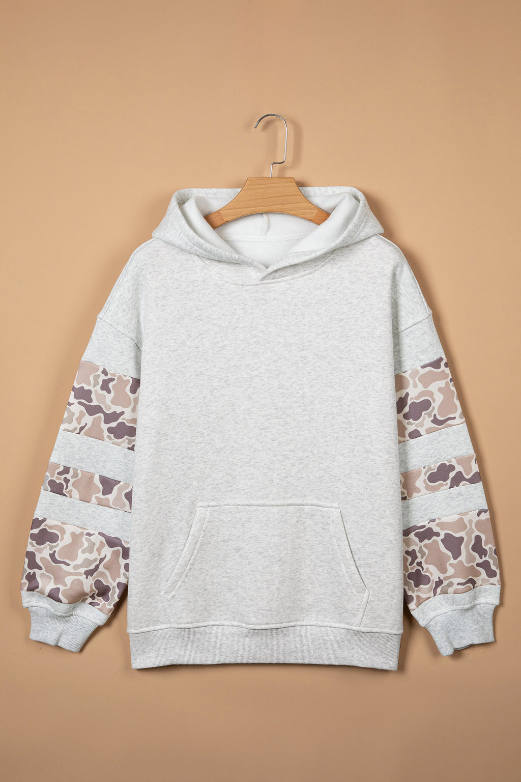 Grey patchwork camo hoodie, view 5