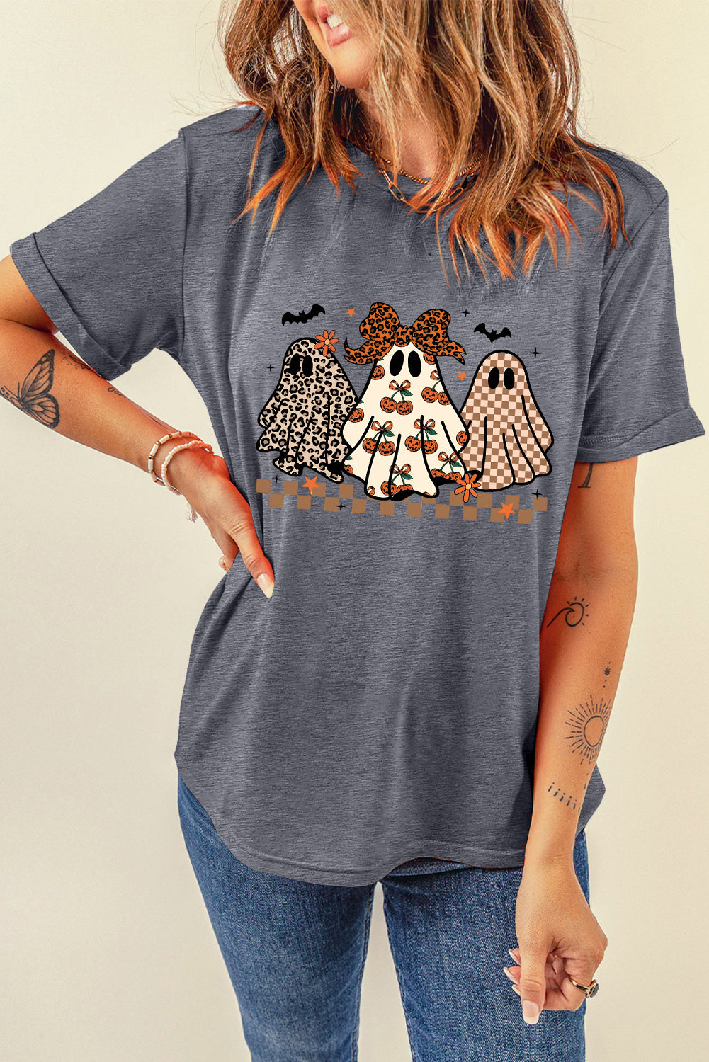 Gray ghost graphic tee, view 5