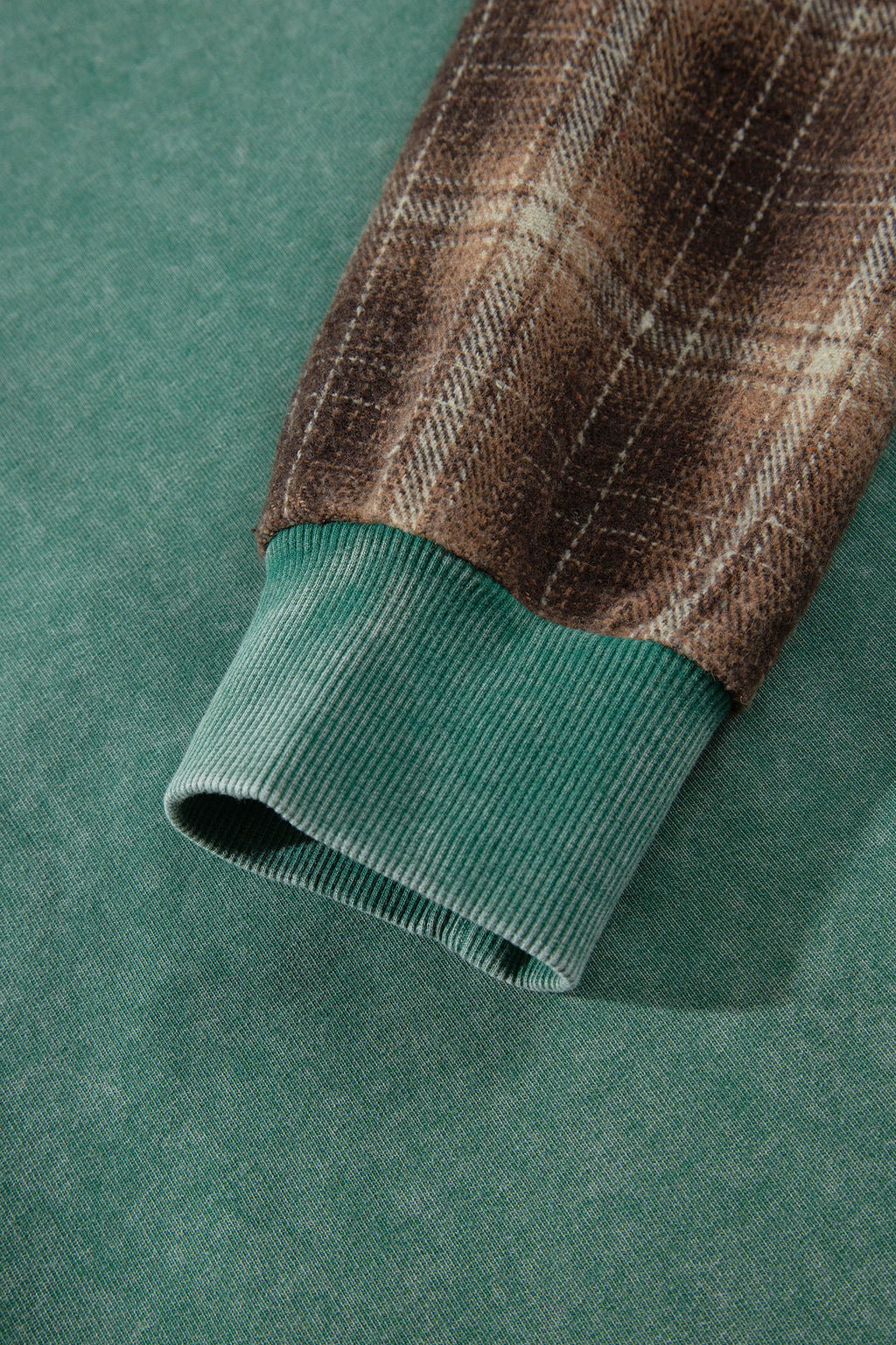 Smoke Green Plaid Colorblock Hoodie Dear-Lover Dropshipping