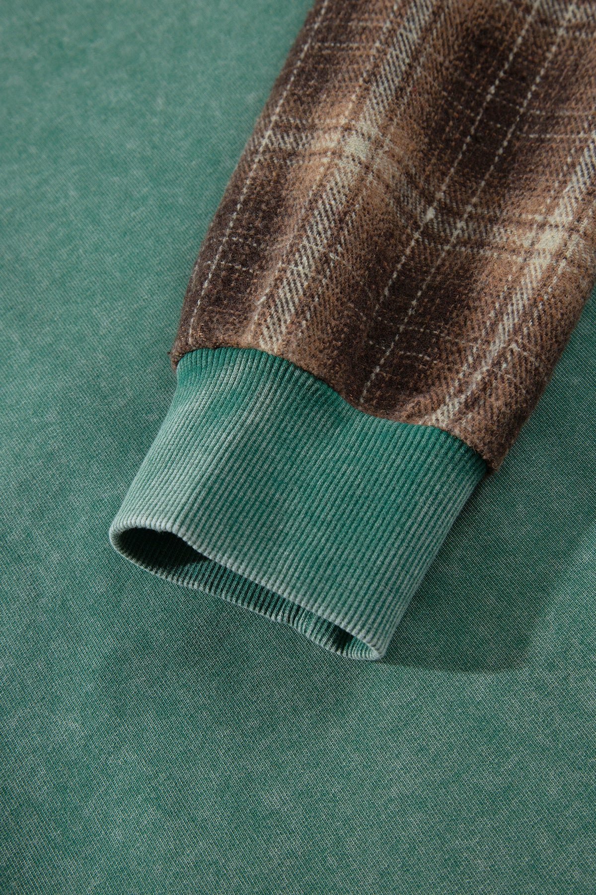 Smoke Green Plaid Colorblock Hoodie Dear-Lover Dropshipping