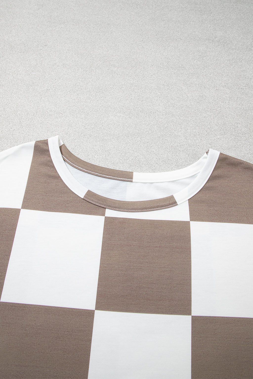 Khaki checkered plus size set, view 3