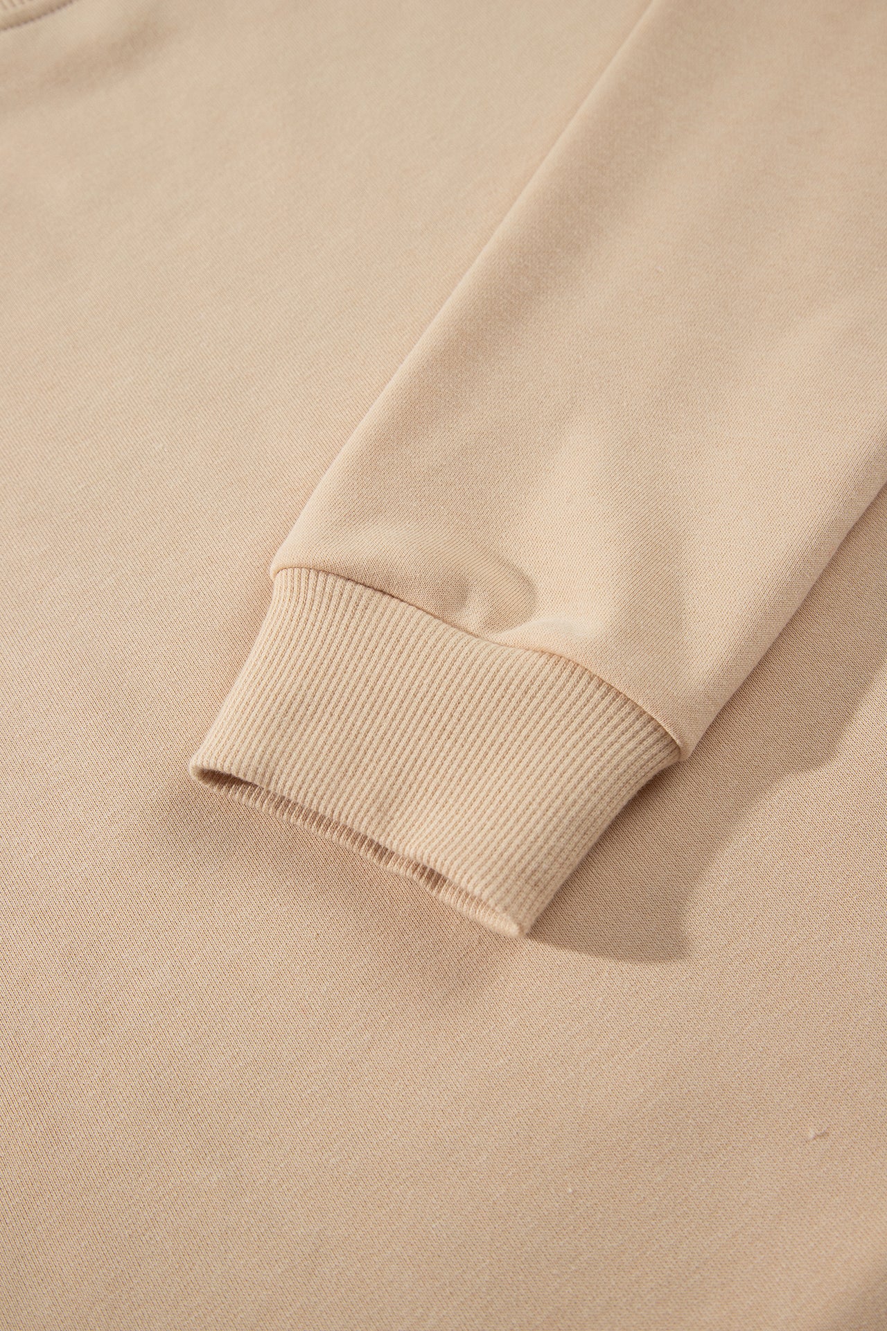 Light French Beige Western Embroidery Round Neck Pullover Long Sleeve Sweatshirt