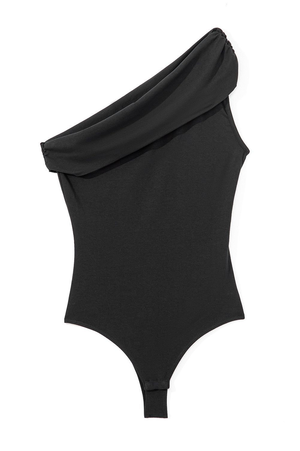 Black one shoulder bodysuit, view 6