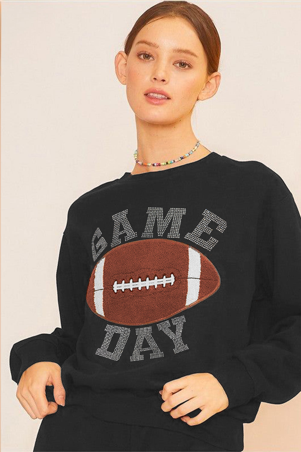 Black game day pullover set, view 3