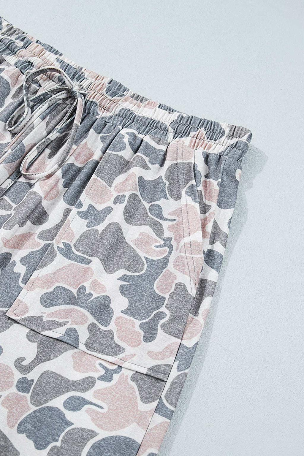 Khaki camo plus size pants, view 9