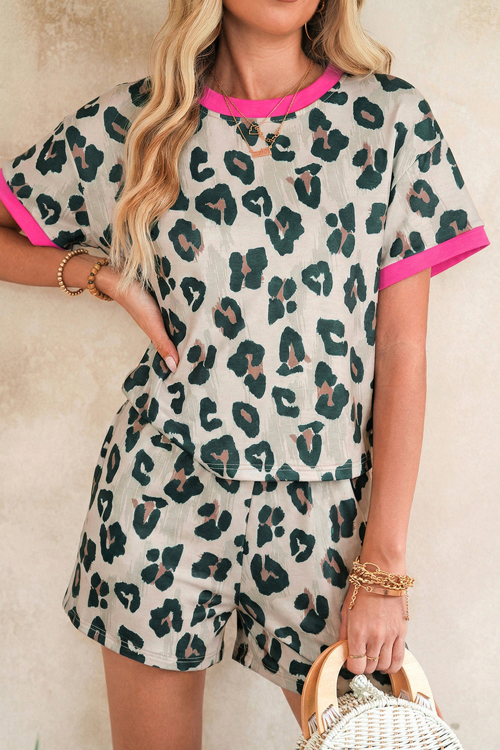 Leopard top and shorts set, alternate view
