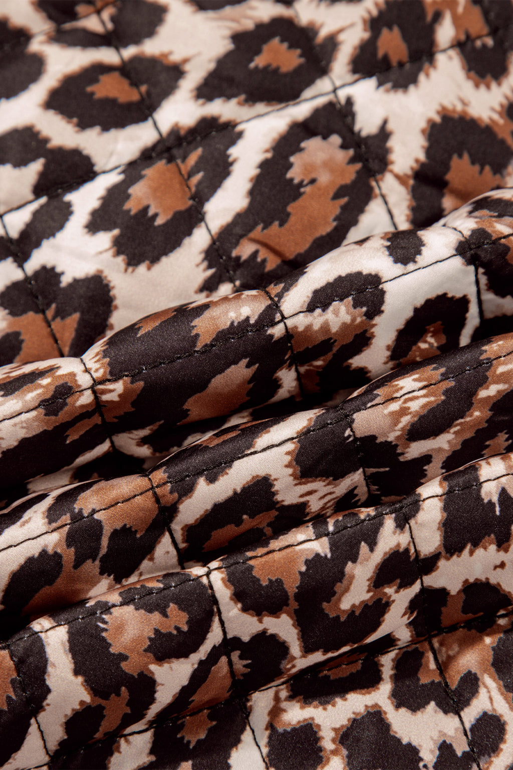 Brown leopard quilted jacket, view 6