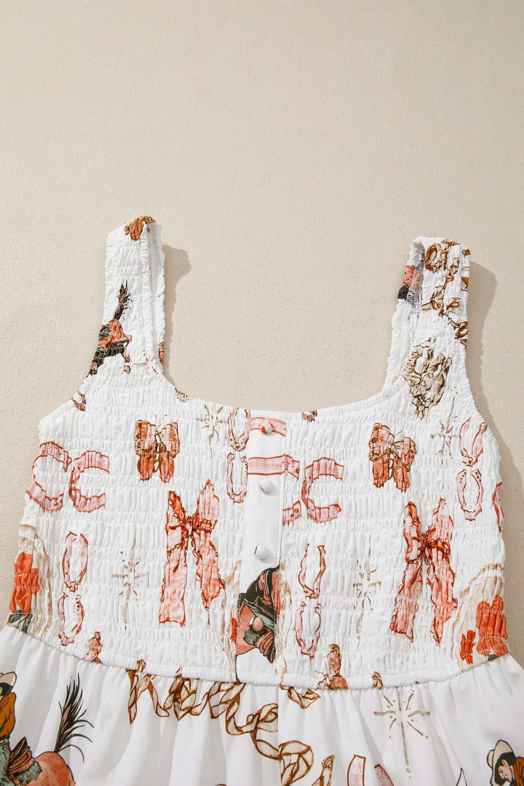 White horseshoe midi dress, view 7
