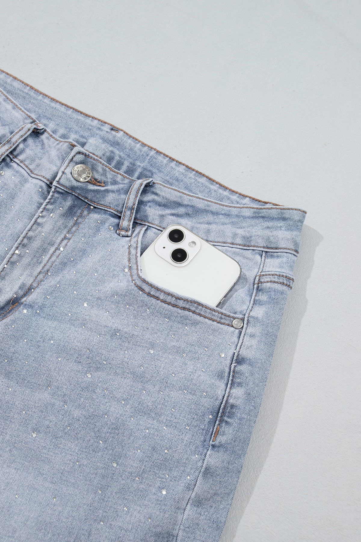 Beau Blue Sparkle Detail Western Casual Shift Jeans BD Collective