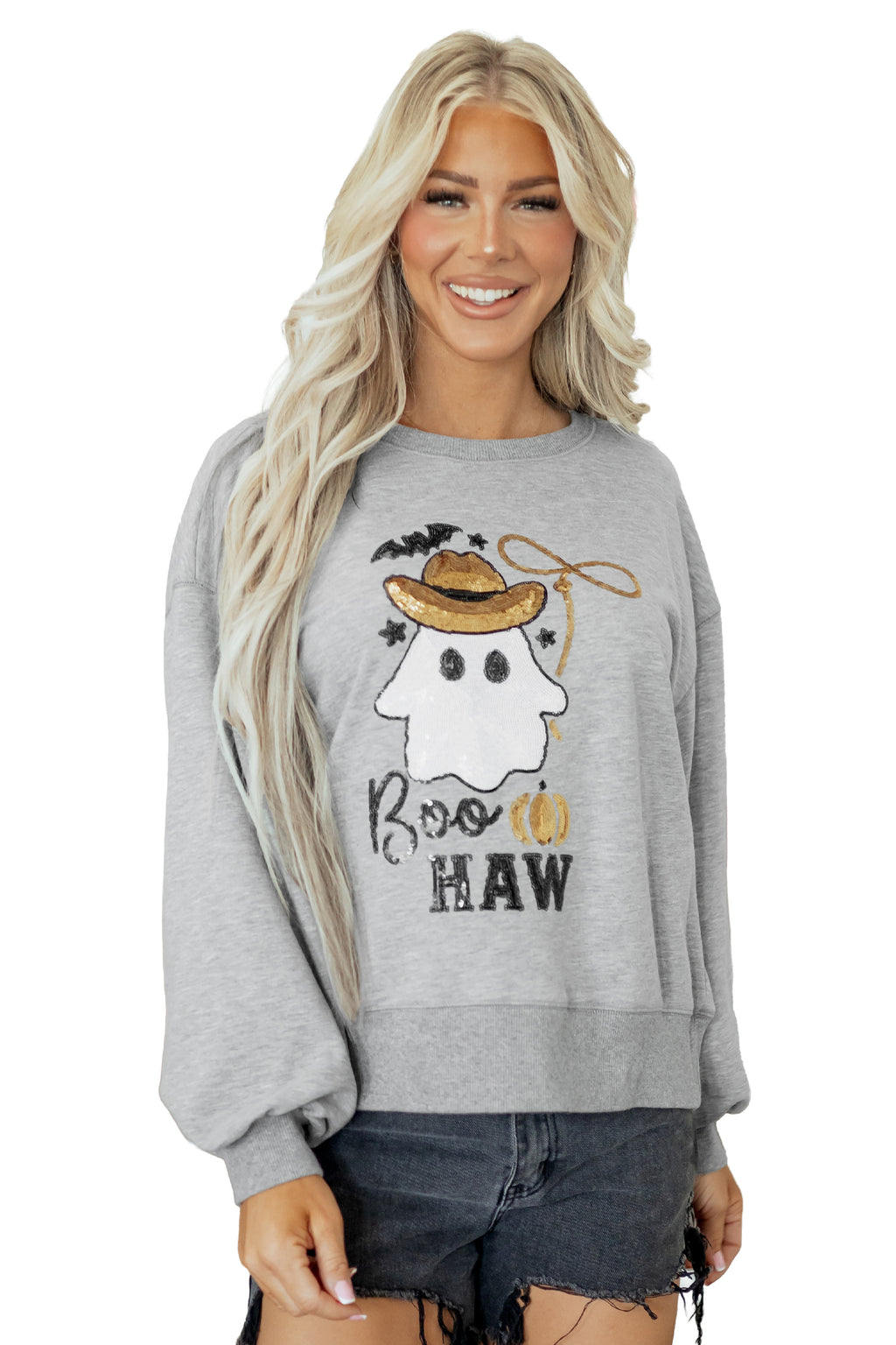 Sequin western ghost sweatshirt, view 14