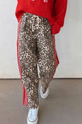 Brown Leopard Patchwork Elastic Waist Jeans Dear-Lover Dropshipping