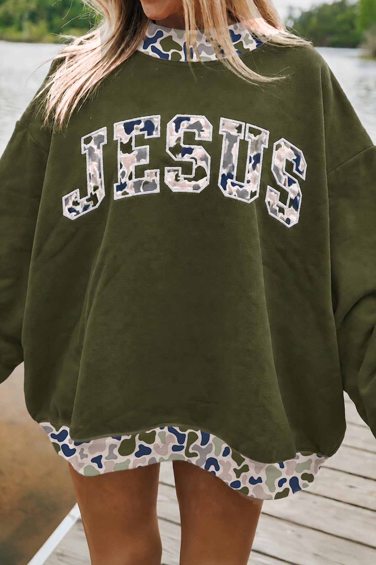 Coffee Western Contrast Detail Letter Graphic Baggy Sweatshirt Dear-Lover Dropshipping