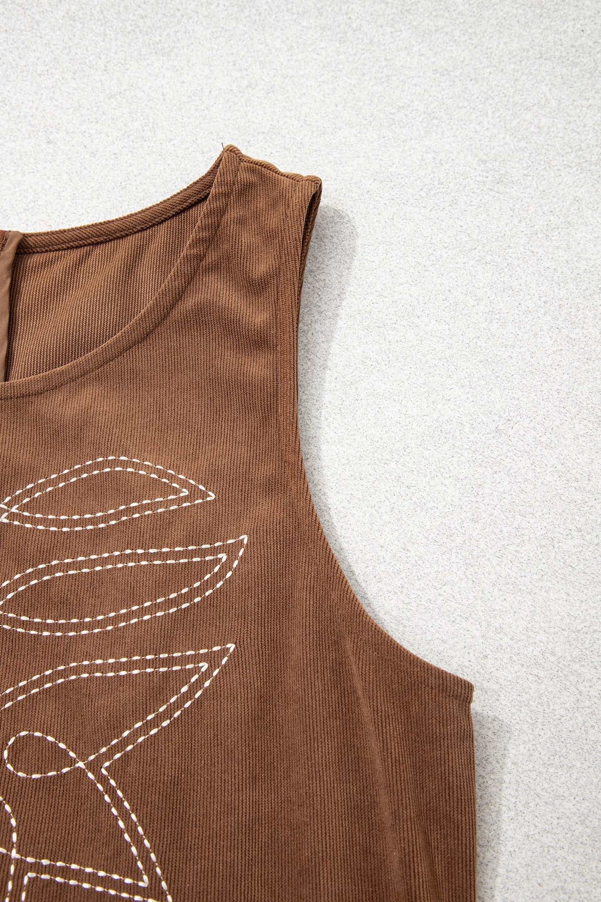 Coffee corduroy shift dress, view 11